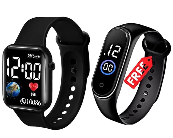 SELLORIA Children Kids Boys Digital 4-11 Years Led Watch Boys Best Gift Baby Boys Digital Watch for Kids (Pack of -2) (B0CSGTJFRH) Amazon Price History, Amazon Price Tracker