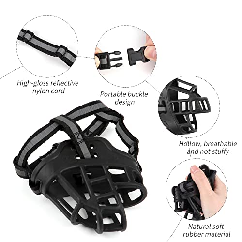 Maulkorb für Hunde, Silikon-Korb Hund Maulkörbe Weich Silikon Korb Maulkorb für Kleine, Mittlere und Große Hund, Verhindert Bellen, Beißen und Kauen(Number 4)