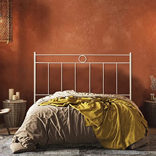 El Herrero Cabecero de forja para Cama | Cabezal Juvenil y Matrimonio | Modelo Leo | Producto Artesanal, Hecho en España Beige, para Cama de 150 cm (155 cm)