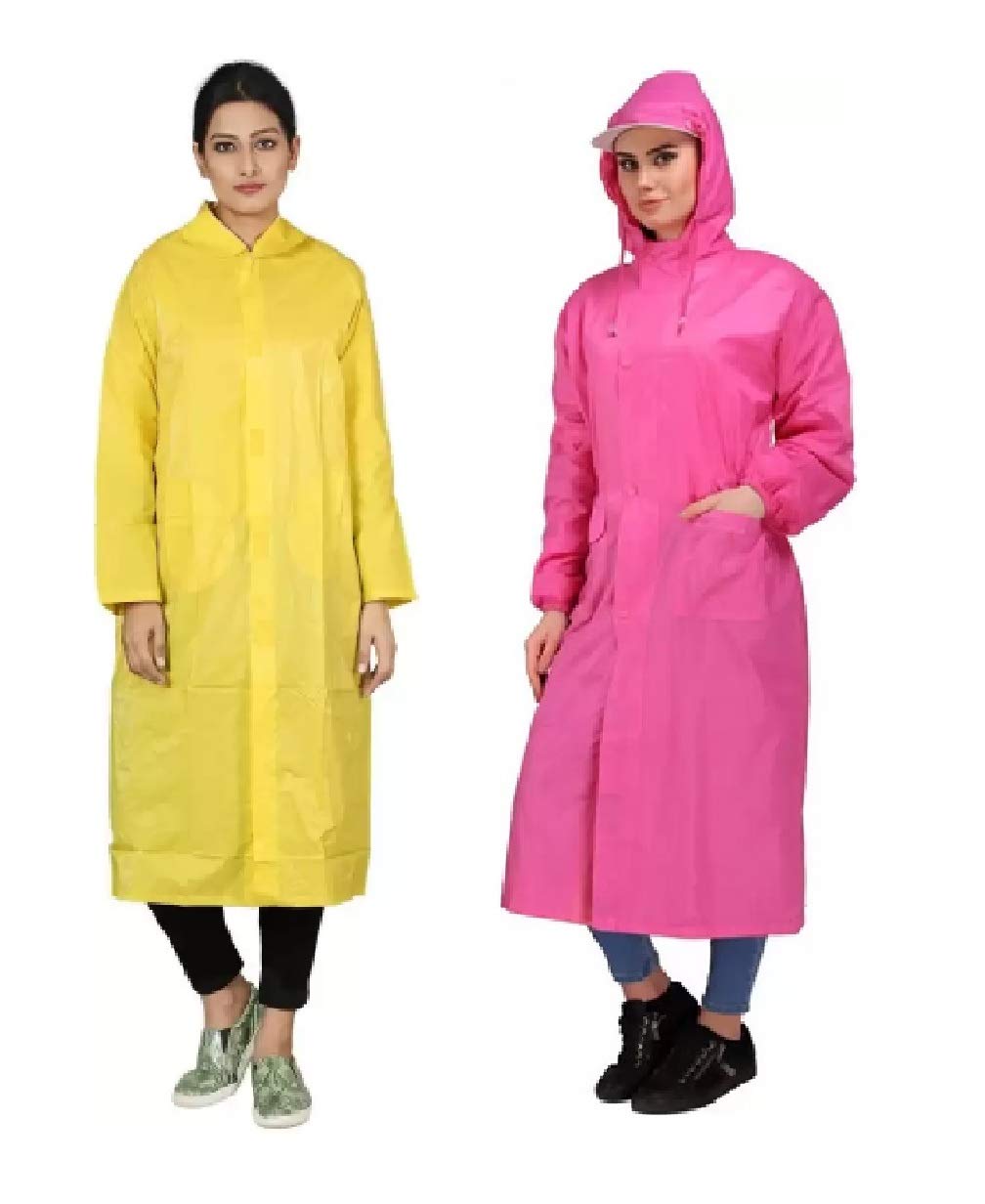 Tryo Yellow RainCoat & Pink Raincoat(Free Size)-image-0