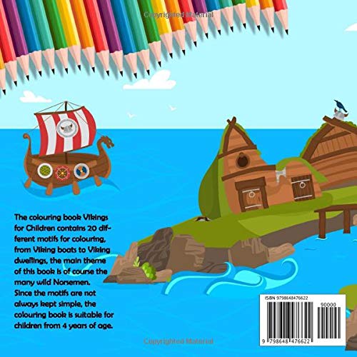 painting book vikings for children from 4 years: Colouring book for kindergarten and preschool on the subject of wild Vikings - Image 2