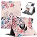 LRCXL Case for New iPad Pro 11 Inch 2018 - [Support Apple Pencil Charging] 360 Degree Rotating Multi-Angle Cover with Auto Sleep/Wake Function Swivel Case for Apple iPad Pro 11" 2018 (Peony Flowers)