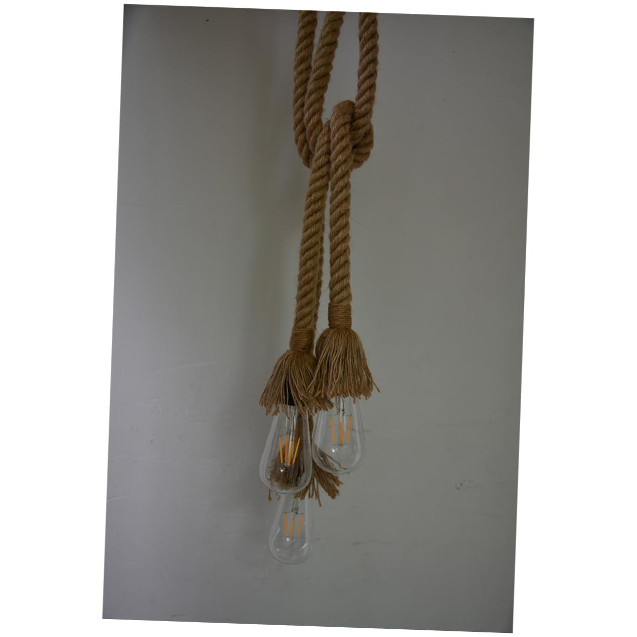 Lámpara colgante rústica de cuerda de yute de tres luces E27 para decoración vintage