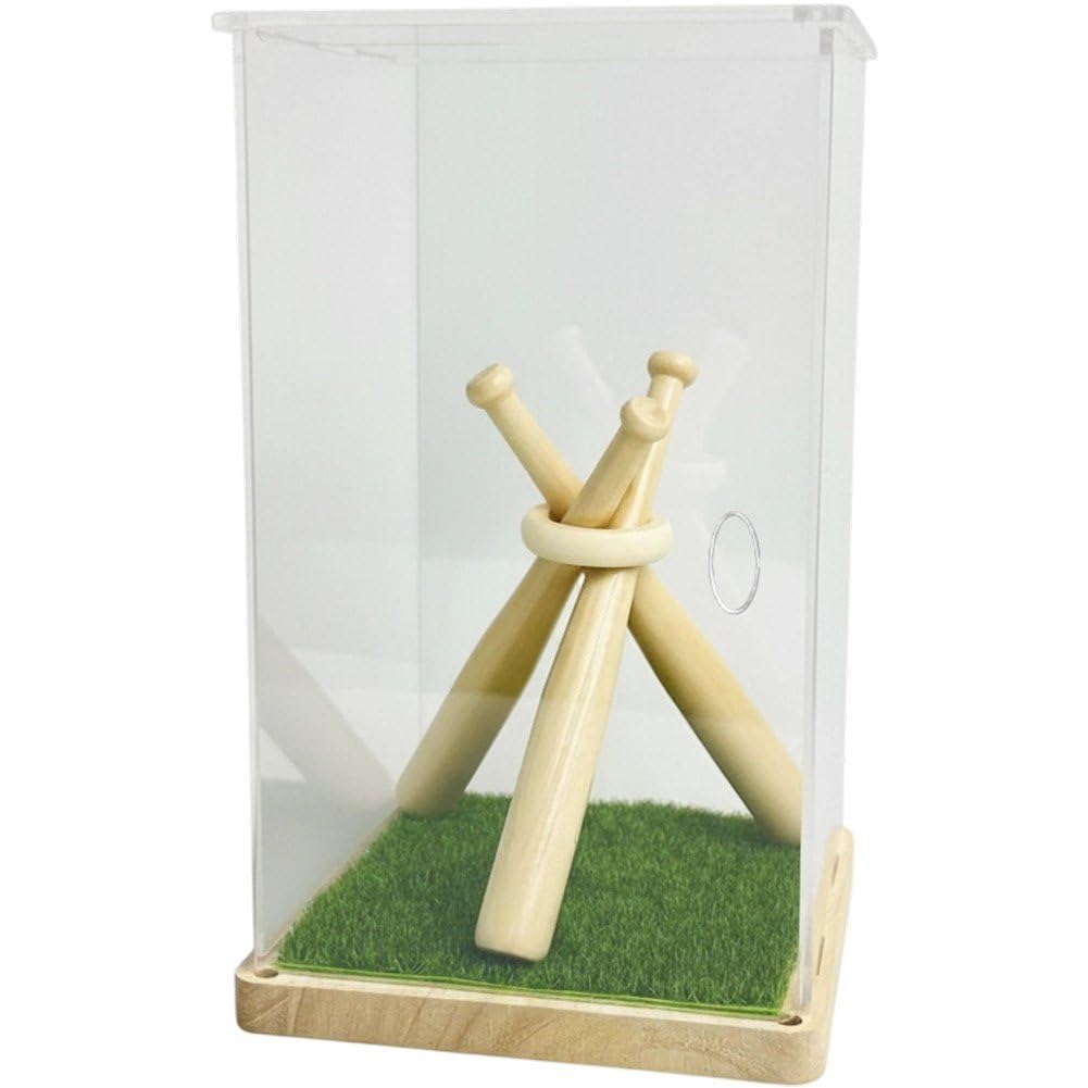 Vitrine pour Balles De Baseball avec support bois - Boîte de rangement et présentoir acrylique