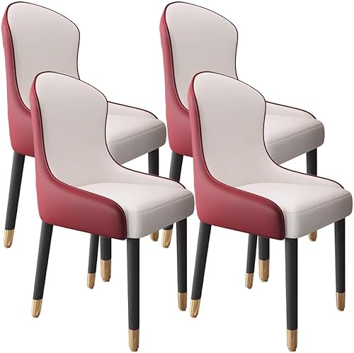 Miniatura 19 de YVYKFZD Leather Dining Chairs, Dining Room Chairs Set of 2/4, Kitchen Chair with Metal Leg and Backrest, Upholstered Comfy Side Chair, for Bedroom