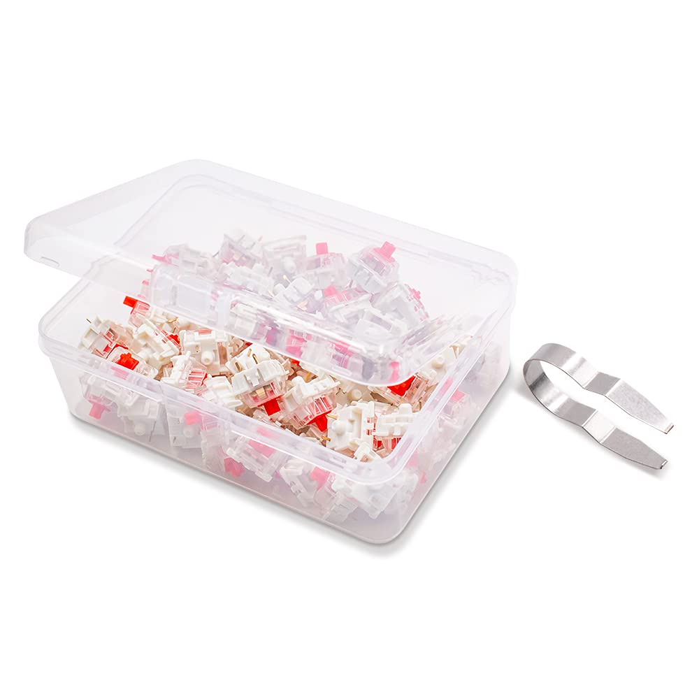 outemu Lot de 65 commutateurs à clé 3 broches – Équivalent Cherry MX – Commutateurs remplaçables pour clavier mécanique 45 gf linéaire/RVB/anti-poussière