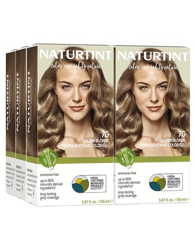 Image of Naturtint 7G Golden Blonde Permanent Hair Color (Pack of 6), Ammonia Free, Vegan, Cruelty Free, up to 100% Gray Coverage, Long Lasting Results (Packaging may vary)
