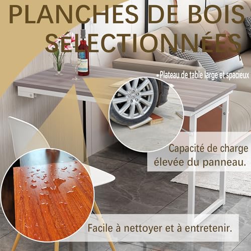Table pliante murale pour studio : libérez de l'espace avec étagère intégrée - 6