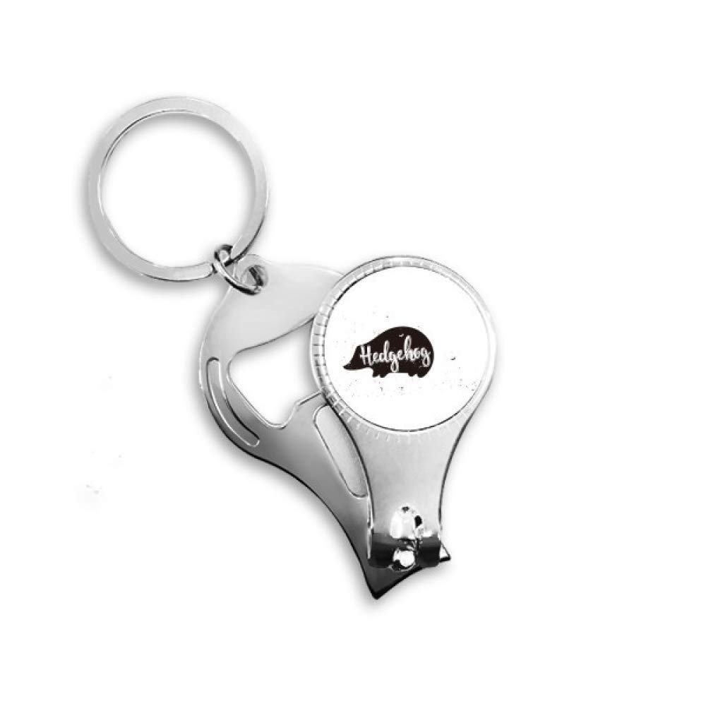 Porte-clé Hérisson avec coupe-ongles animal noir et blanc, une idée cadeau utile