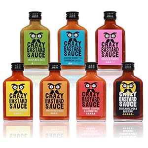 Crazy Bastard Sauce – Set van 7 milde tot extreem hete chilisauzen (7 x 100 ml fles)