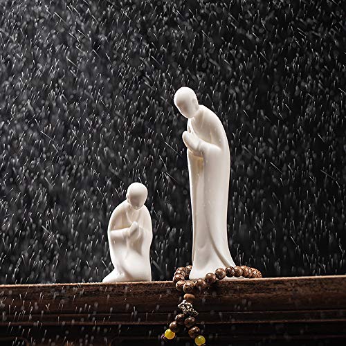 Estatua de Buda Zen de Porcelana Blanca para Decoración miniatura 5
