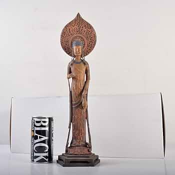 仏教美術　樹脂製　レプリカ　仏像　置物　V　R4664 Amazon.co.jp: 仏教美術 樹脂製 レプリカ 百済観音 仏像 置物 高さ約36