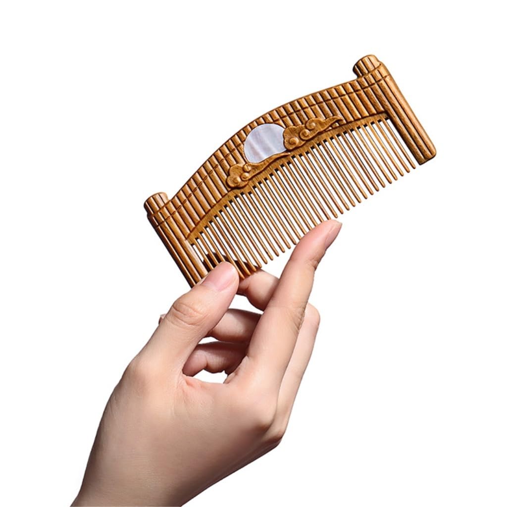 Peruka Grzebień Chinese Retro Comb, Solid Wood Carved Long Hair Comb, Portable Travel Comb, Suitable for All Types of Curly, Long, Wet Hair Duże grzebienie do włosów