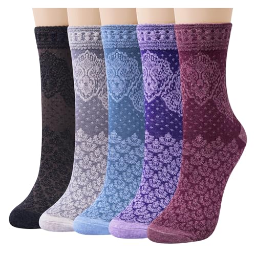 Image of Chalier Womens Funny Socks Cozy Cute Printed Patterned Fun Socks Novelty Cat Dog Socks for Women