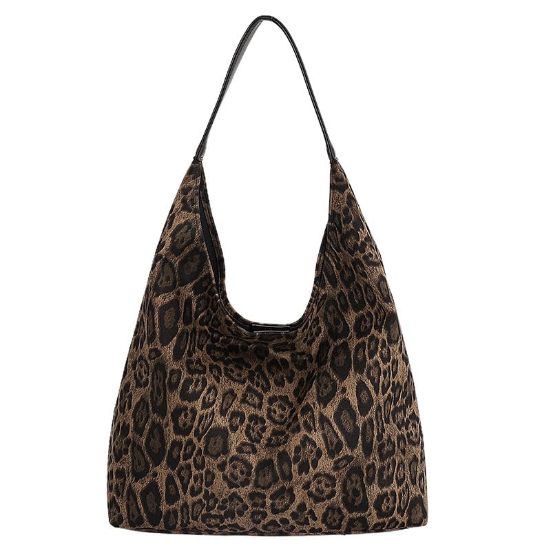 Image of Leopard Tote Bag for Women Cheetah Purse Vintage Hobo Bag Large Capacity Work Tote Bag