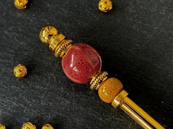 Amazon.co.jp: かんざし かほちゃの様な陶器ヒース 赤 レッド 一本挿し  