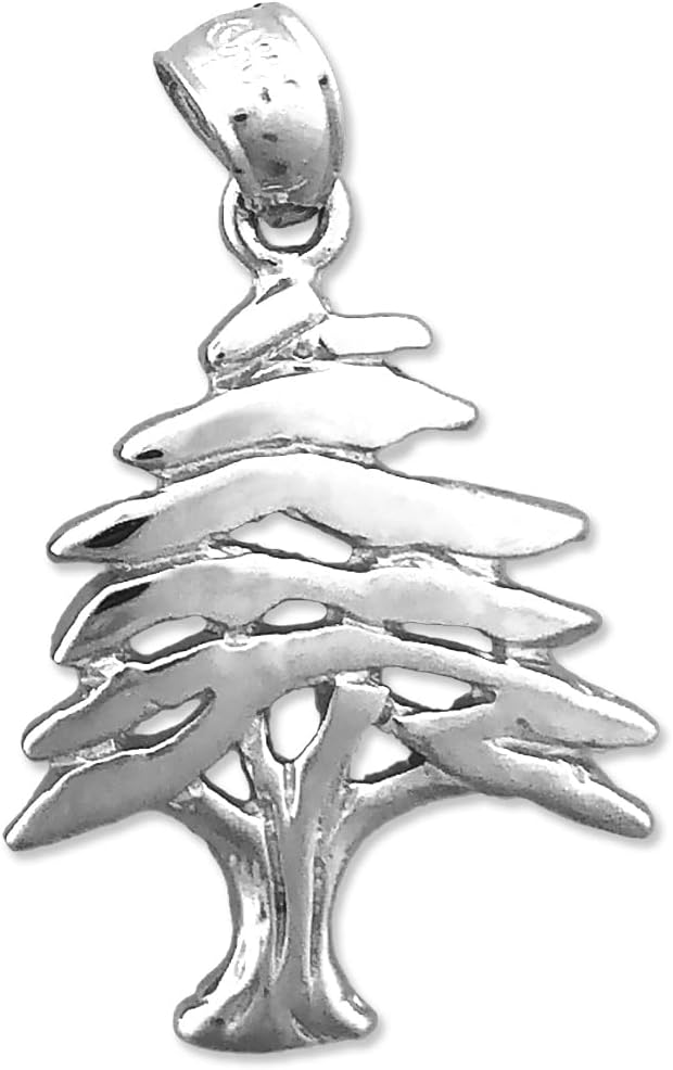 14K Gold Lebanon Cedar Tree Pendant - Image 5