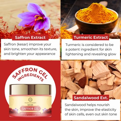 Image of Khadi Saffron /Kumkumadi Face Gel /Serum /Cream /Night Gel | Moisturizer /Natural Glowing Skin 50 gm Pack of 1 Oil Free 99% Result