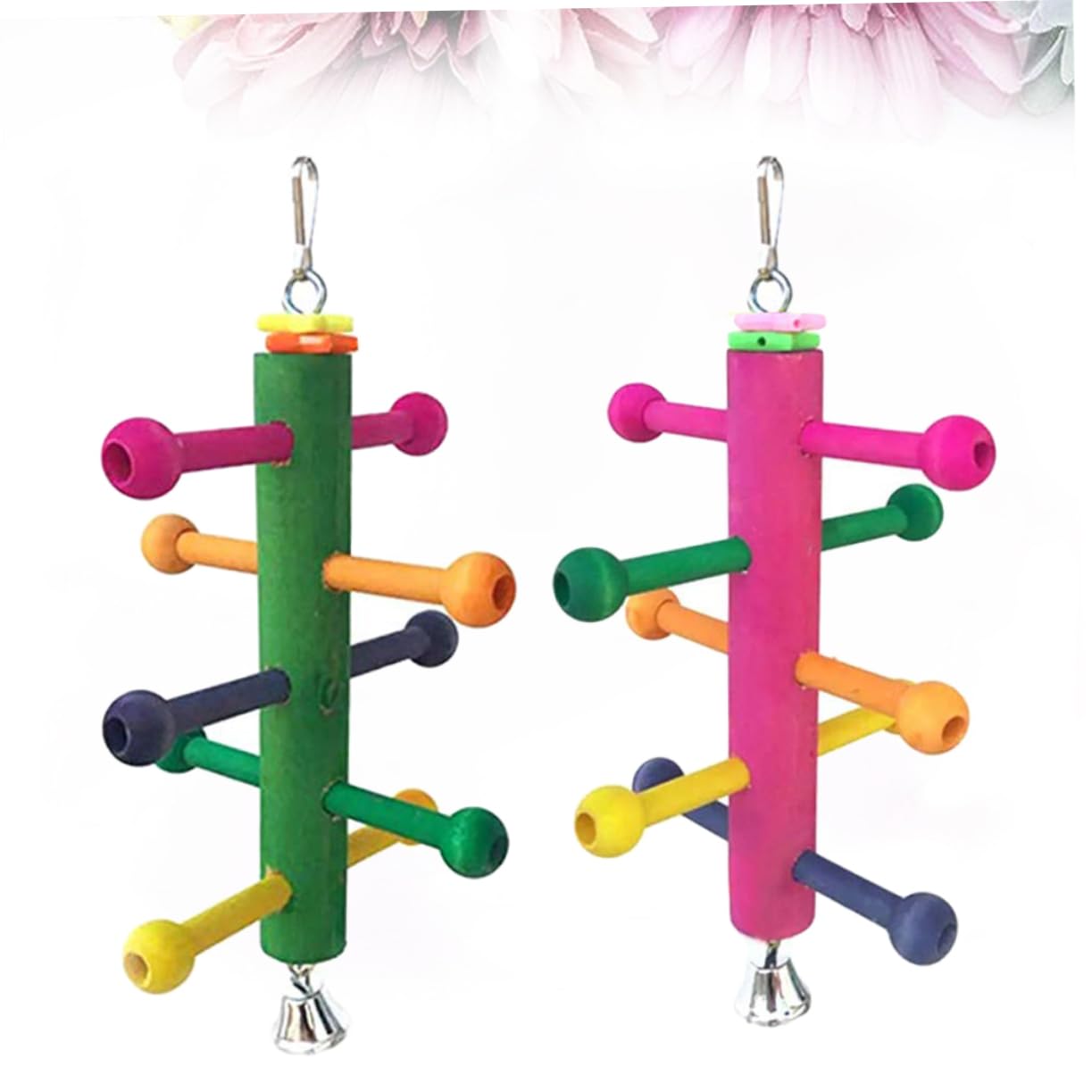 BESPORTBLE 3pezzi Scala Rotante Legno Per Uccelli Gioco Da Arrampicata Per Pappagalli e Altri Uccelli Accessori Per Gabbie Gioco Di Masticazione e Avventura Colori Casual