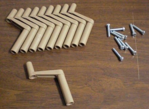 10 Each Mobile Home Camper Plastic Window Cranks Beige/Light Brown 1-3/4" w/Screws #881