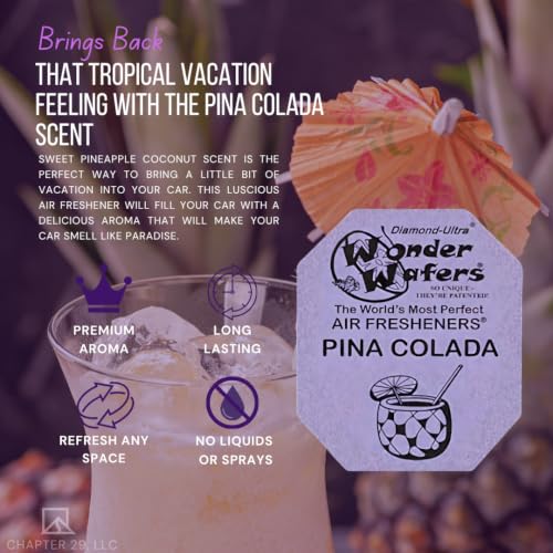 Image of Wonder Wafers 75 Count Air Fresheners Individually Wrapped, Pina Colada Fragrance