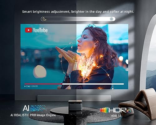 dangbei marspro 4k videoprojecteur,résolution véritable (3840 x 2160p) projecteur hdr 10, android 4g+128g, auto focus, trapèze automatique, bluetooth 5.0, haut parleurs 2 * 10w,wifi 2.4/5g