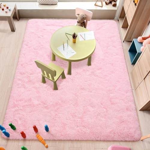 Pink Rugs For Bedroom Girls KICMOR 5x7 Area Rugs For Living Room