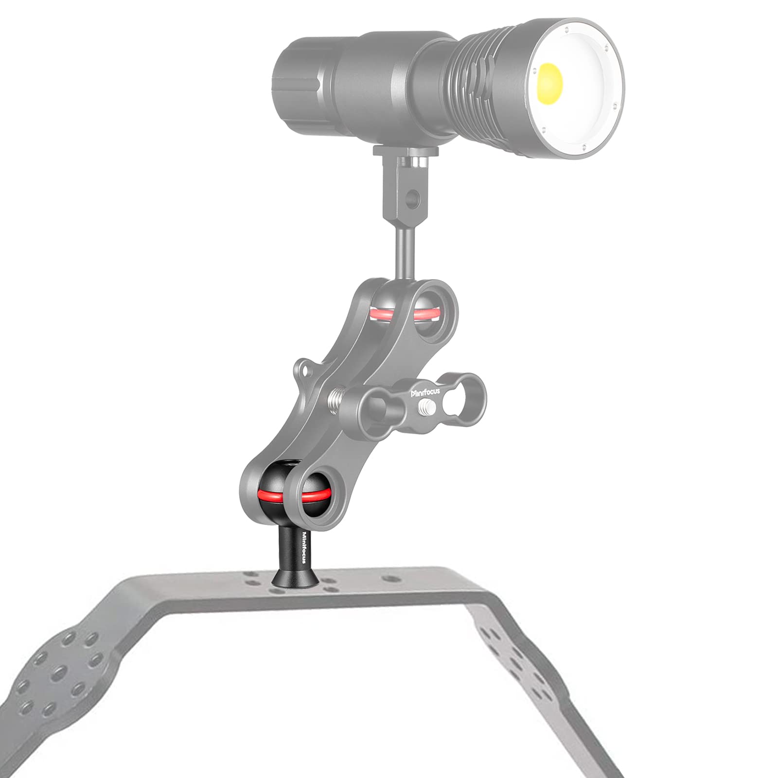 MINIFOCUS Adaptador de bola de 1" con rosca M6 y 1/4", aleación de aluminio, adaptador de montaje de cabeza de bola fija para cámara de acción y videocámara, compatible con soporte de bandeja