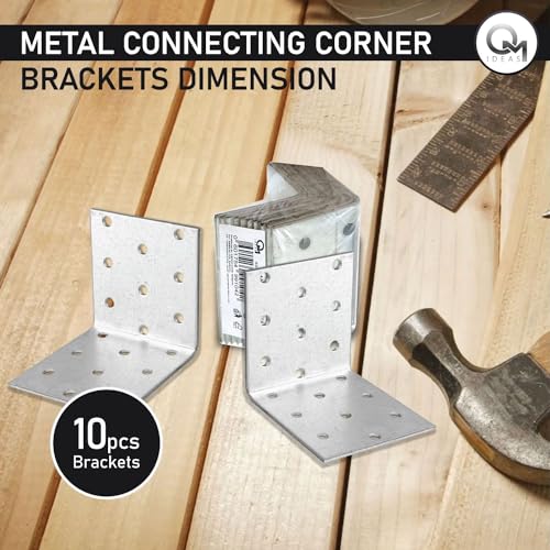 OMIDEAS 10 x Angle Brackets (60 x 60 x 60 x 2) Corner Metal Braces Wood Timber Galvanised Steel Sheet Connecting Joining Fixing L Repair Connector - Image 4