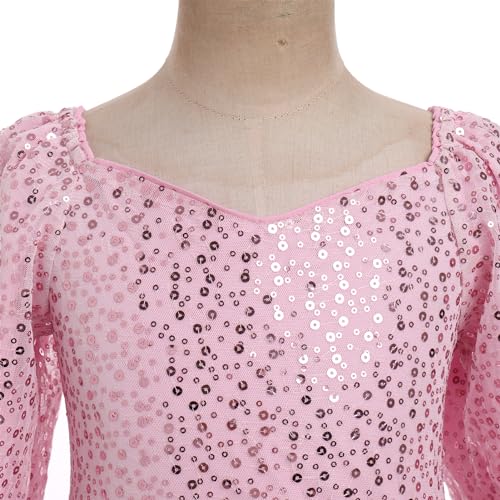IBTOM CASTLE Kids Girls Fall Winter Dress Long Sleeve Sparkly Sequins Tiered Dress Birthday Party Cake Smash Pageant Dress3