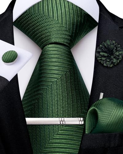 Image of DiBanGu Silk Pre-tied Ties for Men Formal Adjustable Necktie Set