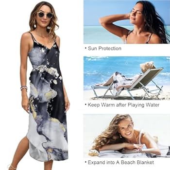 Hanaoops Beach Cover Up Women Sarong Dress Bikini Wrap Spaghetti Strap Beach Swimwear Dress Holiday Long Beach Dresses Towel Pareos - Yorkshire Outdoor Activity Park