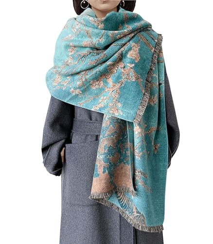 Écharpe fleur d'amandier GFM® Van Gogh style pashmina