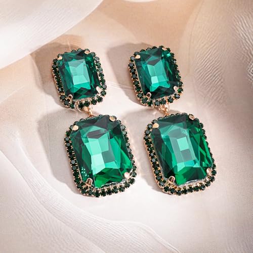 Image of Rubans Demi Fine Stainless Steel Emerald Hoop Jewels Gift for Women & Girls