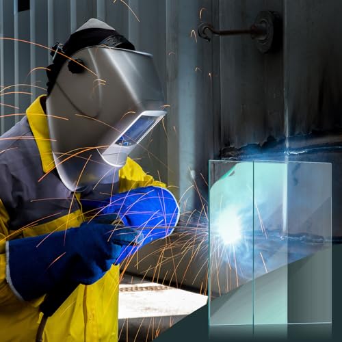 Image of 100 Pcs 2'' x 4.25'' Clear Welding Lens 0.04 inch Thick Welding Cap Hood Clear Lenses Cover Replacement Transparent Universal Helmet Accessories Top Protection for Protecting Eyes