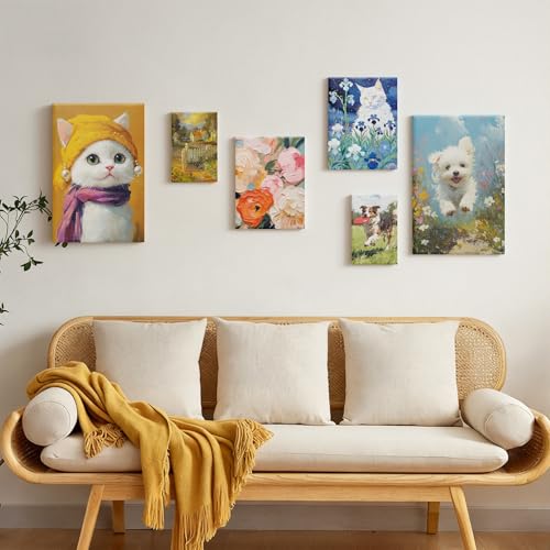 Leinwand Set 6 Stück 30x20, 20x15, 15x10 cm Keilrahmen zum Bemalen, Kleine Leinwand mit Rahmen, Weiße Leinwände für Acrylmalerei, Öl, Aquarell, Maler Acryl Weiß, für Künstler, Bastler und Anfänger