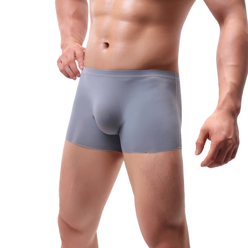 BUKKNYE Mens Boxers Plain Jersey Boxer Shorts Underwear Anti Chafing Soft Comfortable Boxer Briefs Moisture Wicking Technology Sports Shorts(Grey,M)