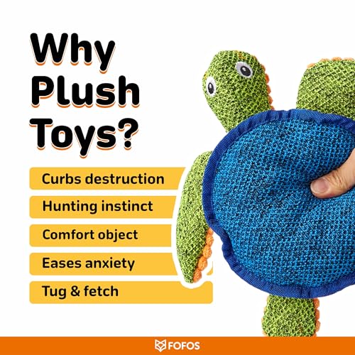 Image of BarkButler x FOFOS Summer Sea Turtle Dog Toy - Plush & Squeaky Toys for Dogs, Dog Toys for Medium Dogs (0-20kgs) - Green