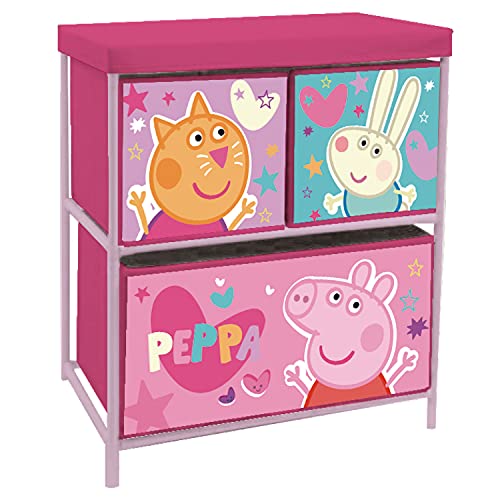 Etagère de Rangement à 3 Tiroirs Peppa Pig