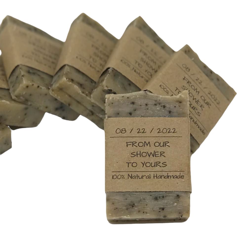 From my Shower to Yours Soap Favors, Coffee Favor, Soap Favors for Bridal Shower, 50 Personalized Soaps, Home Brewed Soaps