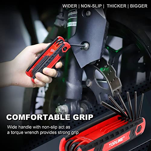 Topline 3-Pack Folding Allen Wrench Set, Sae, Metric, Torx Hex Key Set Included, Portable Allen Key Set For Basic Home Repair And General Applications (3 Pack) #TOP5