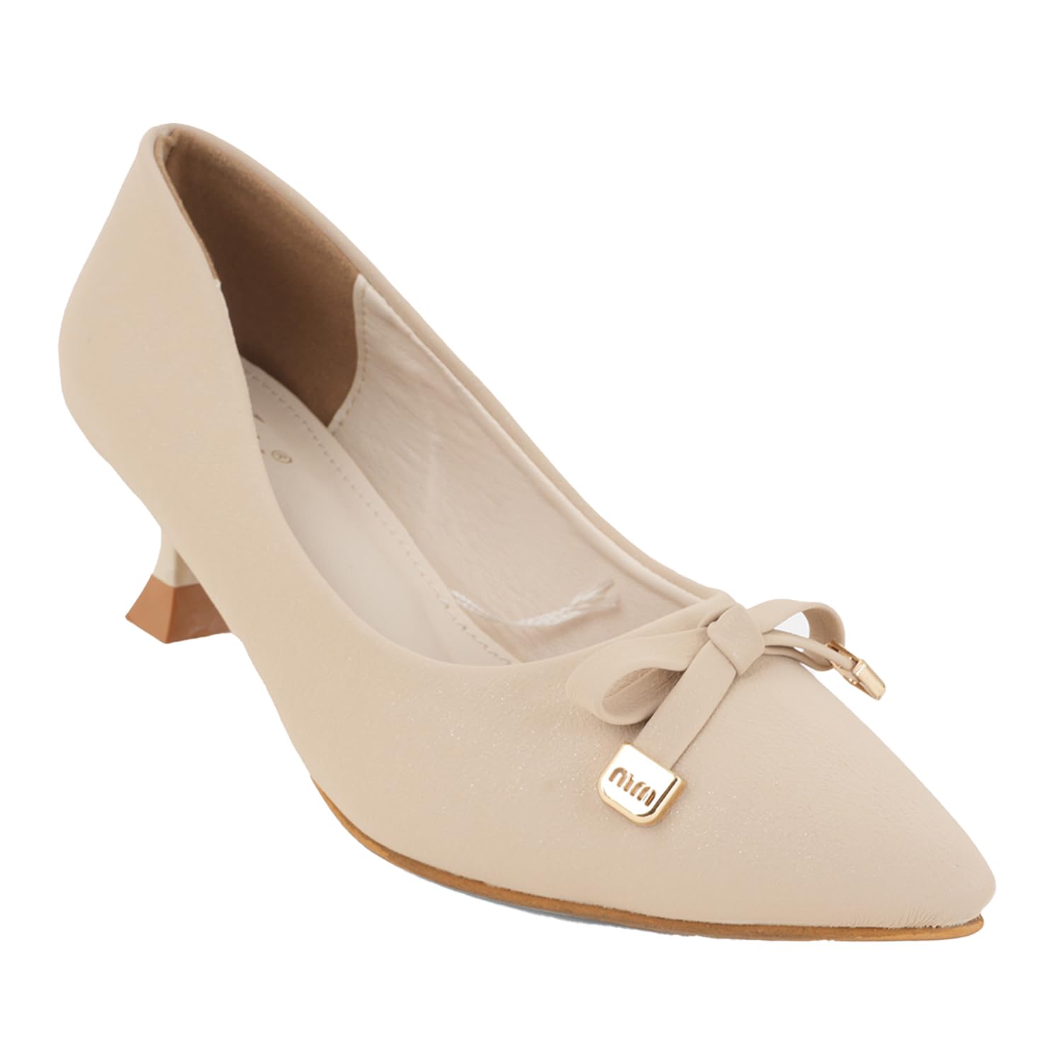 dollphin Women Pointed Toe Kitten Heel Pump Slip on Stylish & Comfortable Ballerinas DMR-06-picture-56