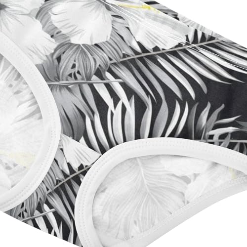 White Hibiscus Flowers Tropical Black Girl Panties Cute Girls Underwear Toddler Cotton Stylish Kids Undies Briefs 2t4