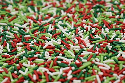 Mistletoe Magic Sprinkle Mix - 8 oz Resealable Stand Up Candy Bag - Christmas Themed Sprinkle Topping - Bulk Holiday Sprinkles for Baking and Desserts