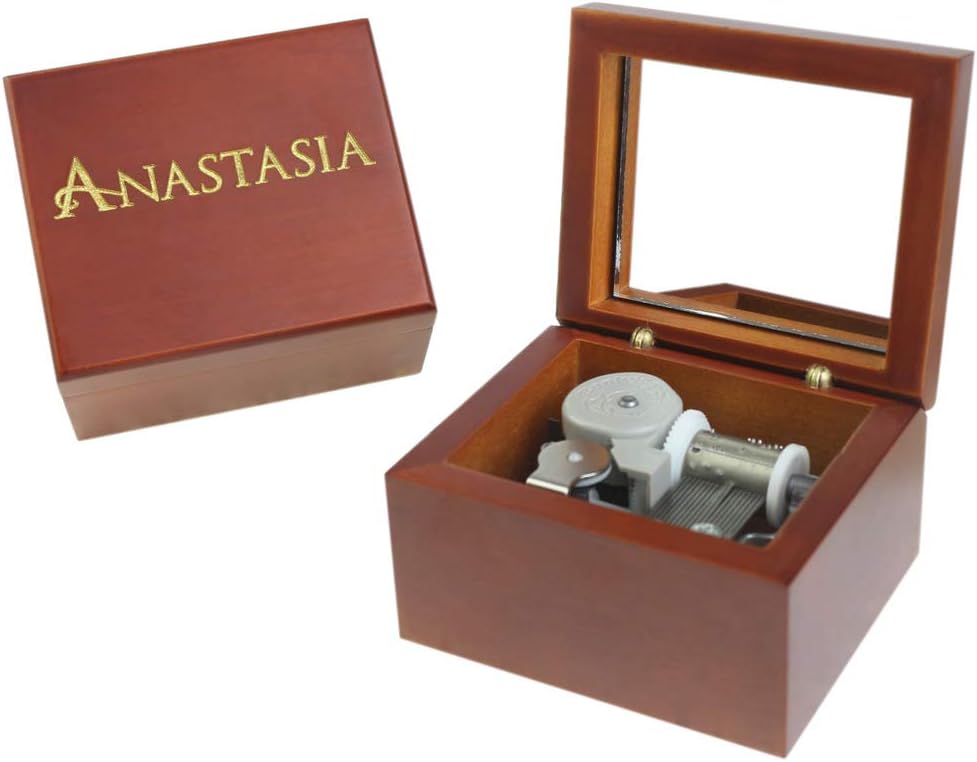 Sinzyo Music Box Carved Wood Wind Up Musical Box Gift for Christmas,Birthday,Valentine's Day(Red Box,Tune : Anastasia-Once Upon A December)