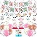 27 Pieces Tea Party Decorations Girls Tea Party Supplies with Floral Tea Birthday Banner Centerpiece Floral Tea Hanging Decorations for Floral Tea Party Birthday Baby Shower Decor