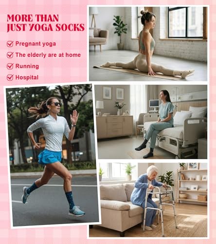 Image of yeuG Pilates Grip Socks for Women Yoga Slouch Socks with Grip for Barre Knee High Boot Socks Long Scrunch Slipper Socks