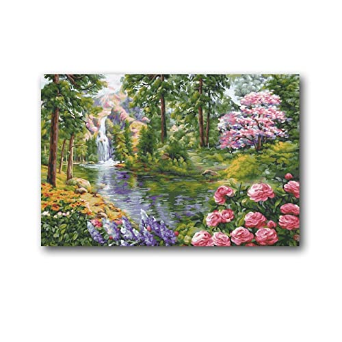 Paysage cascade paysage naturel - Poster sur toile - Décoration moderne - 20 x 30 cm Cover