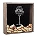 Wine Cork Shadow Box, Personalized Wine Cork Holder, Wine Cork Display Storage, Custom Engraved, Gift for Mom Her, Free Standing or Wall Mounted (Distressed Wood Shadow Box)