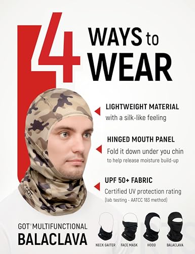 Image of UPF 50+ Balaclava Ski Mask for Men Women - UV Face Mask Motorcycle Shiesty | Windproof, Breathable, Hinge Design, Full & Half Face Coverage, Fits Under Helmet, Snowboarding, Skiing